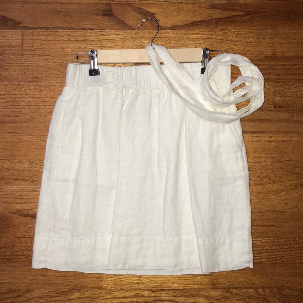 Ann Taylor Loft White Tie Belt Skirt